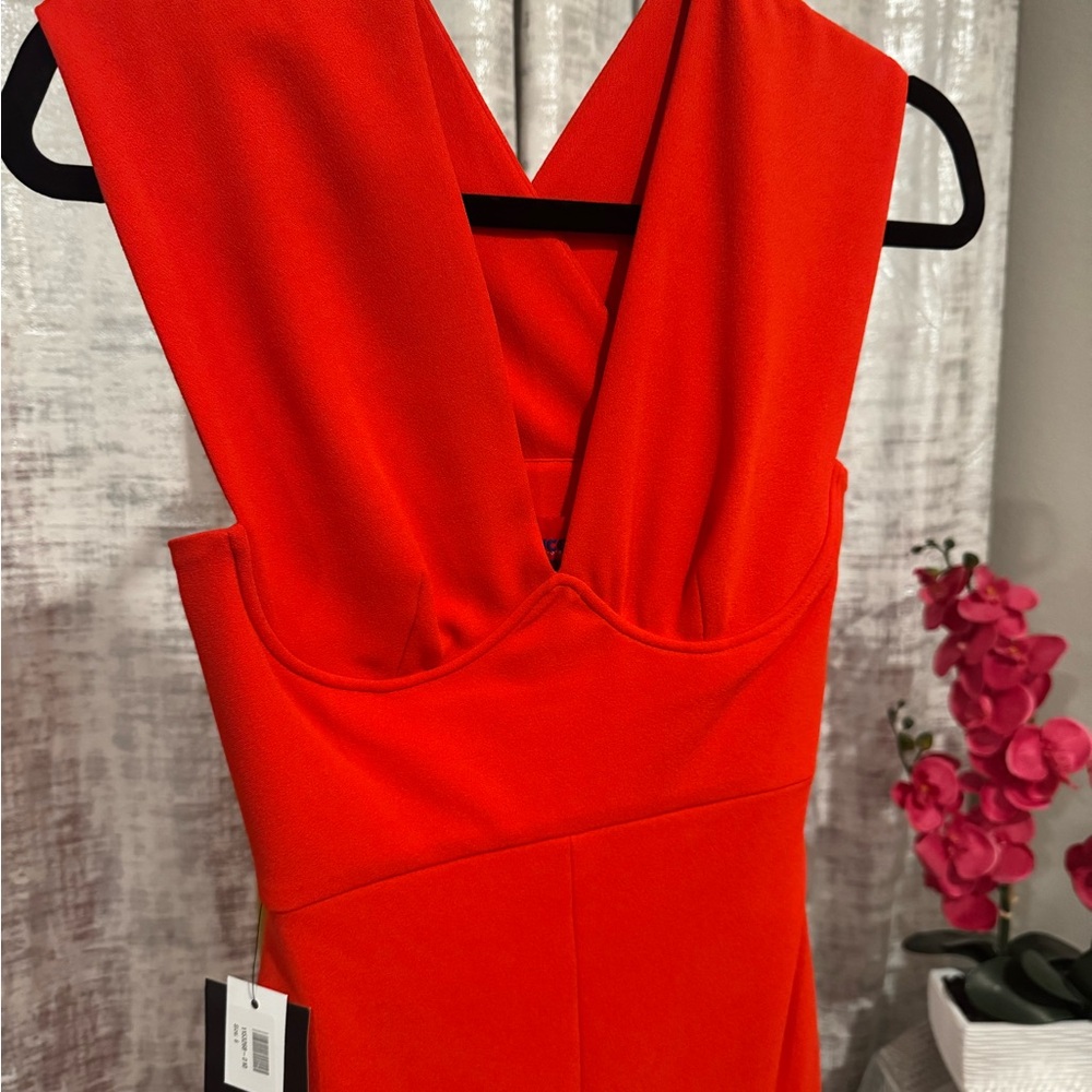 Solace London Red Maxi Dress with Front Slit size 2 - Picture 6 of 10